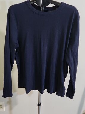 Pact Ribbed Long Sleeve Top in Navy. Size XXL.